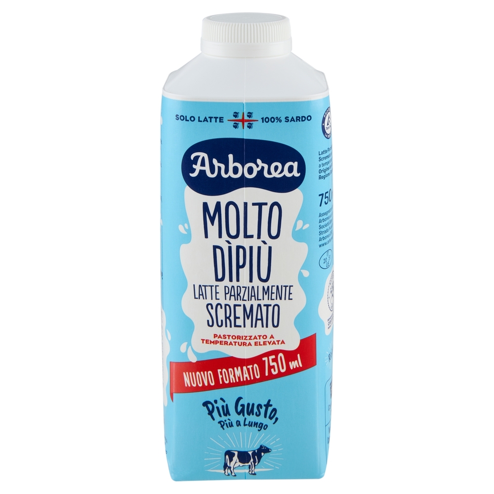 Arborea Molto DìPiù Latte Parzialmente Scremato Pastorizzato a Temperatura Elevata 750 ml